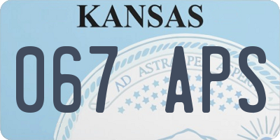 KS license plate 067APS