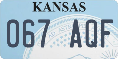 KS license plate 067AQF