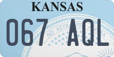 KS license plate 067AQL