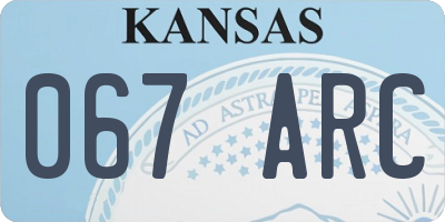 KS license plate 067ARC