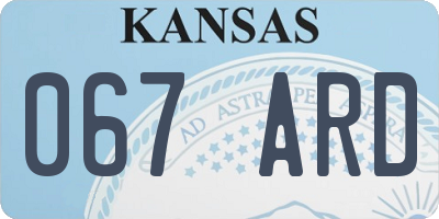 KS license plate 067ARD