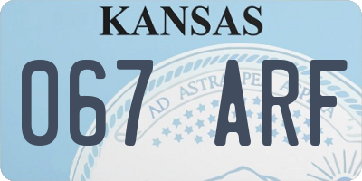 KS license plate 067ARF