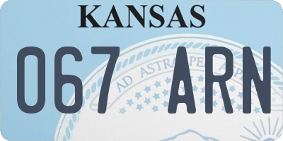 KS license plate 067ARN