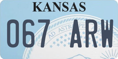 KS license plate 067ARW