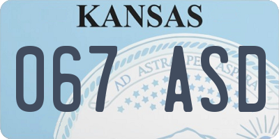 KS license plate 067ASD