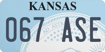 KS license plate 067ASE