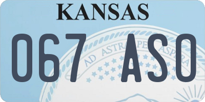 KS license plate 067ASO