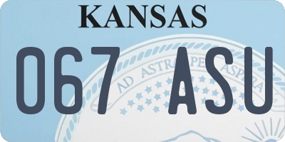 KS license plate 067ASU