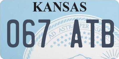 KS license plate 067ATB