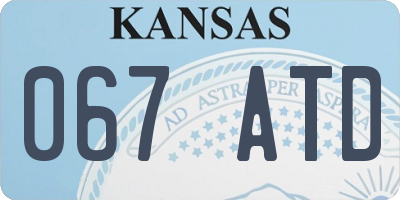 KS license plate 067ATD