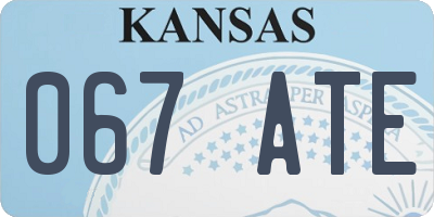 KS license plate 067ATE