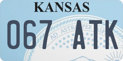 KS license plate 067ATK