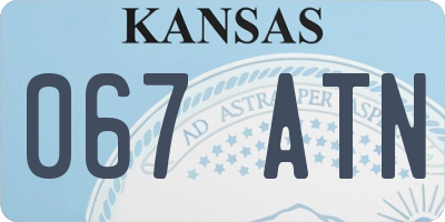 KS license plate 067ATN