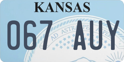 KS license plate 067AUY