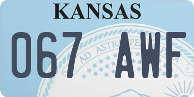 KS license plate 067AWF