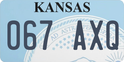 KS license plate 067AXQ