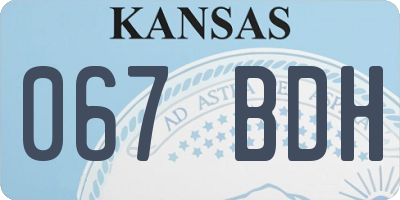 KS license plate 067BDH