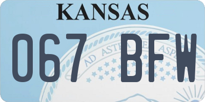 KS license plate 067BFW
