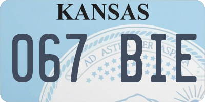 KS license plate 067BIE