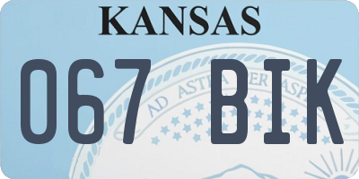 KS license plate 067BIK