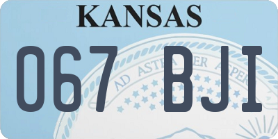 KS license plate 067BJI