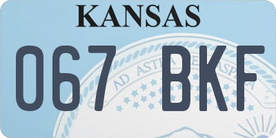 KS license plate 067BKF