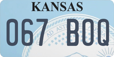 KS license plate 067BOQ