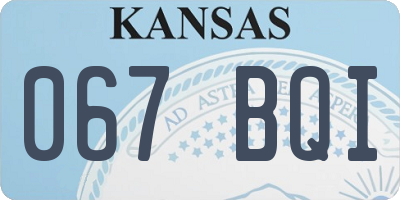 KS license plate 067BQI