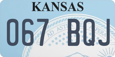 KS license plate 067BQJ