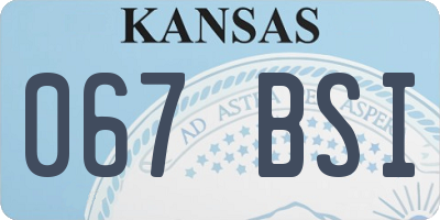 KS license plate 067BSI