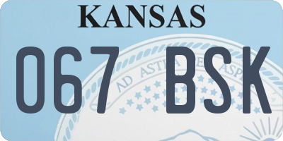 KS license plate 067BSK