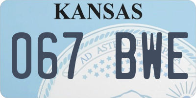 KS license plate 067BWE