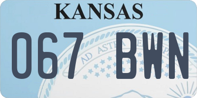KS license plate 067BWN