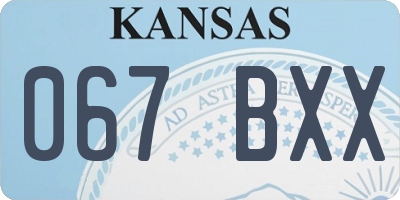 KS license plate 067BXX