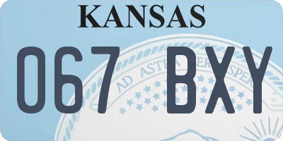 KS license plate 067BXY