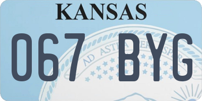 KS license plate 067BYG