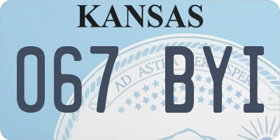 KS license plate 067BYI