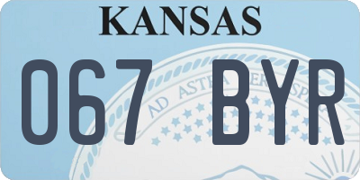 KS license plate 067BYR