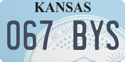 KS license plate 067BYS