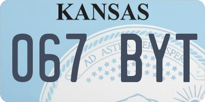 KS license plate 067BYT