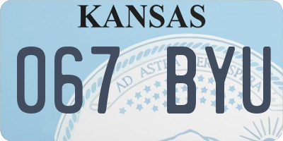 KS license plate 067BYU