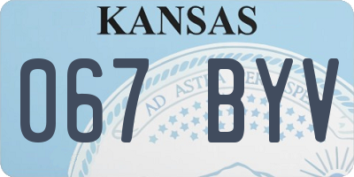KS license plate 067BYV