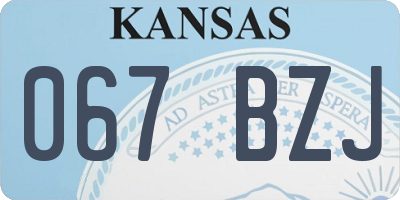 KS license plate 067BZJ