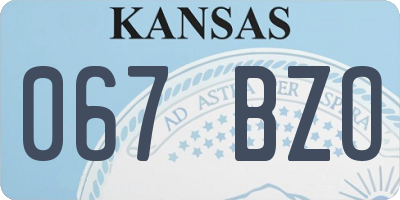 KS license plate 067BZO