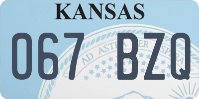 KS license plate 067BZQ