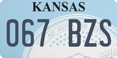 KS license plate 067BZS