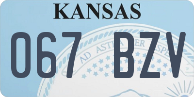 KS license plate 067BZV