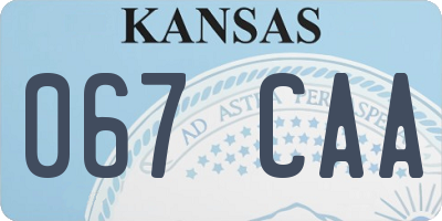 KS license plate 067CAA