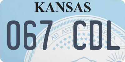 KS license plate 067CDL