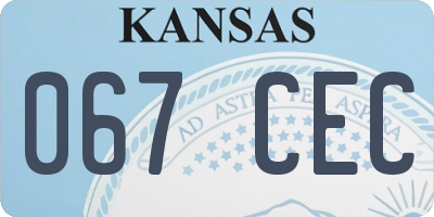 KS license plate 067CEC